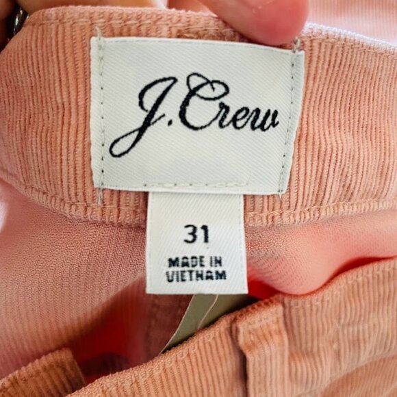 NWT J. Crew Pant Trouser Vintage Corduroy High Rise Straight Leg Slim Rose Blush - Picture 12 of 16